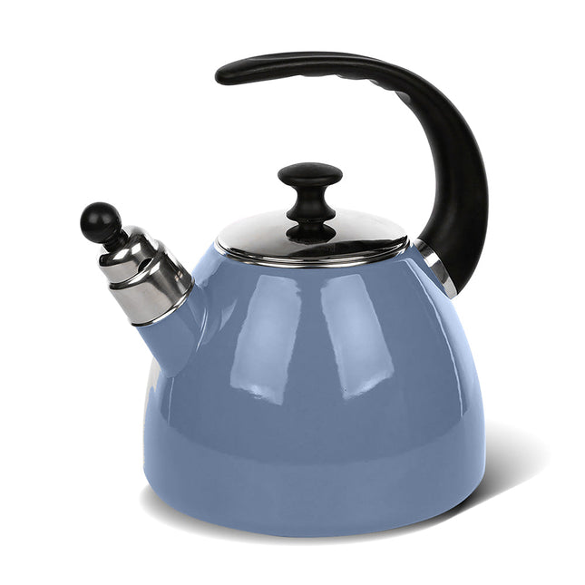 2de kansje Altom Design Balbina exclusieve fluitketel emaille blauw / paars 2.5 Liter - ook geschikt voor inductie