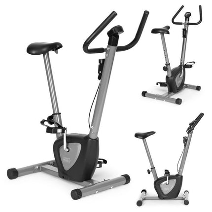 Modern Home Mechanische Hometrainer Fiets Met Verstelbare Weerstand En Computermonitor - Fitnessapparaat- Zwart / grijs