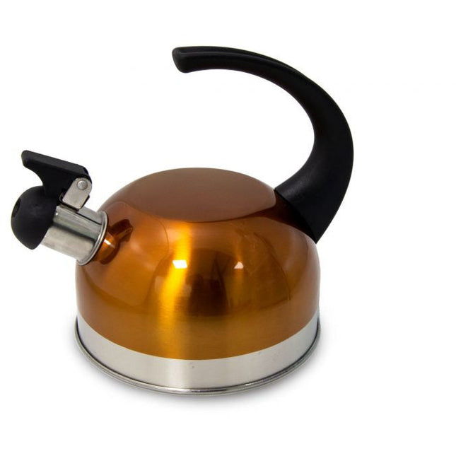 2de kansje MH-116 camping fluitketel metallic oranje RVS 1.5 Liter - ook geschikt voor inductie