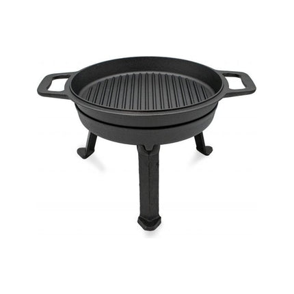 Meyerhoff 2-in-1 Outdoor Dutch Oven Gietijzeren Ketel / Pan 8L met deksel als braadpan - Kampvuur Jachtketel