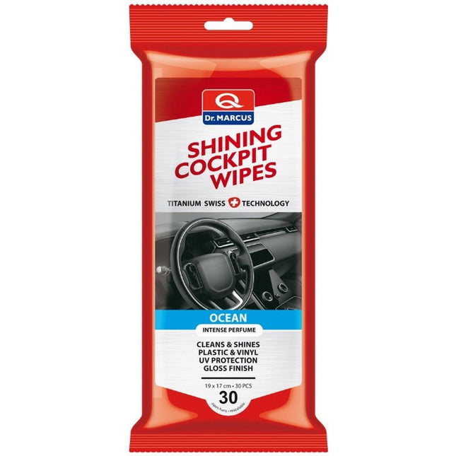 Dr. Marcus Titanium Line Shining Cockpit Wipes - 30 stuks dashboard reinigingsdoekjes - Ocean