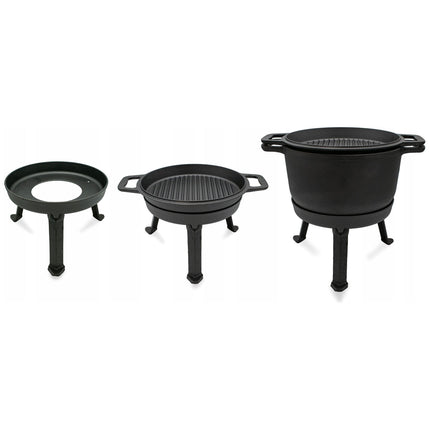 Meyerhoff 2-in-1 Outdoor Dutch Oven Gietijzeren Ketel / Pan 8L met deksel als braadpan - Kampvuur Jachtketel