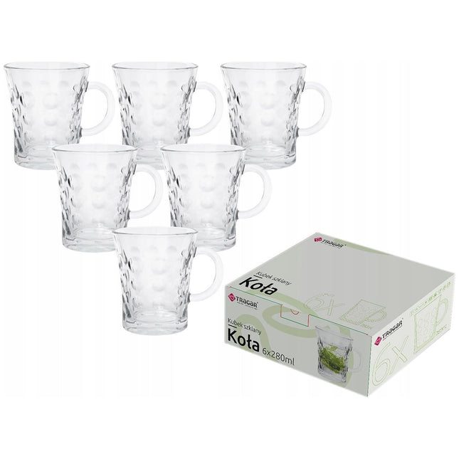 Tragar Kota Set van 6 Theeglazen met Oor 280 ml