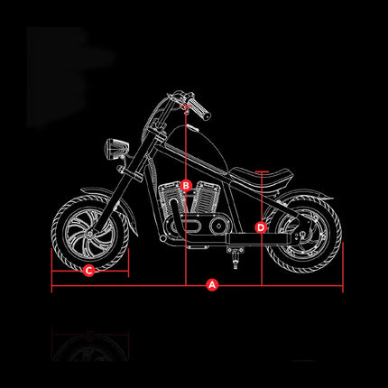 Xrider Kids Cruiser 12 Elektrische Kindermotor Chopper 12 Inch 160W - Geschikt vanaf 6 jaar - Met app voor bediening