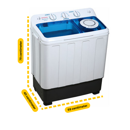 2de kansje Brock XL camping wasmachine met dubbele trommel 6,8Kg was en 5,0Kg centrifuge capaciteit