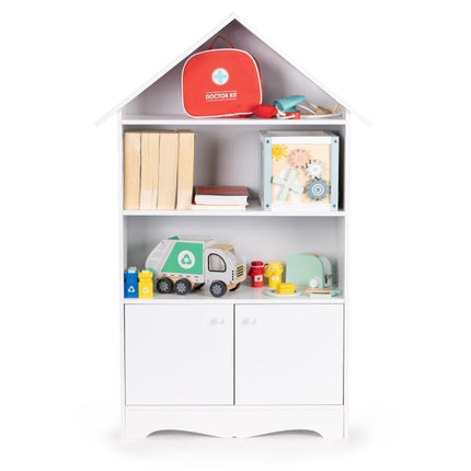 Ecotoys Boekenkast - Kinder boekenrek Opbergkast 96x34x14cm - Wit