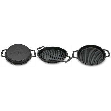 Meyerhoff 2-in-1 Outdoor Dutch Oven Gietijzeren Ketel / Pan 10L met deksel als braadpan - Kampvuur Jachtketel