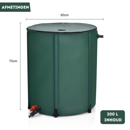 Trendmix 200 L Opvouwbare Regenwatertank/ Regenton - PVC met Aftapkraan en Filter  - Groen