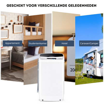 Costway Volautomatische Mini Wasmachine met Pomp, Display en centrifuge 4,5 kg - Mini Camping Wasmachine  -  Grijs 50 × 50 × 85 cm