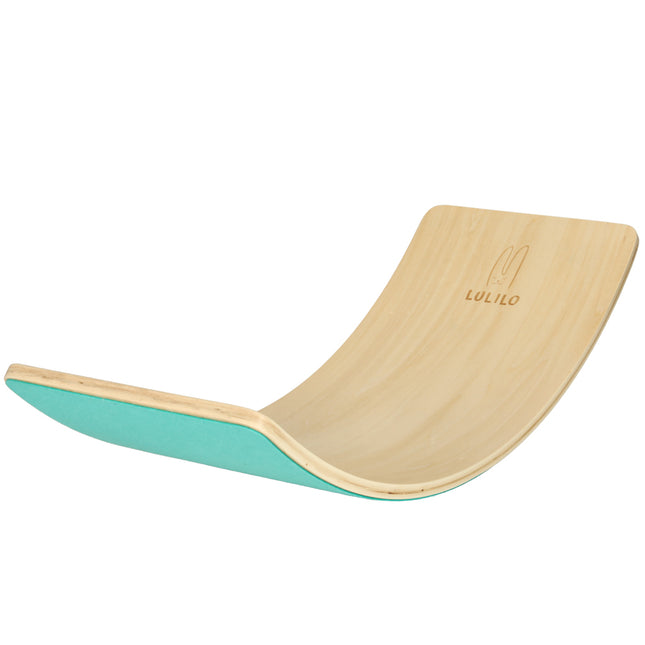 Lulilo Houten Balansbord - Evenwicht Balanceboard - Balansspeelgoed Voor Volwassenen en Kinderen - Turquoise Vilt