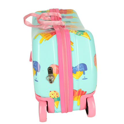 PerPhoenix Ride On Reiskoffer Kinderen ijsjes Motief 45 cm x 31,5 cm x 22 cm - Icecream Design Handbagage op Wielen - Maximaal 20 kg Belasting