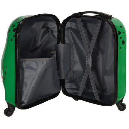 Ikonka lichtgewicht reis koffer voor kinderen - Trolley - Handbagage - Krokodil - 31 cm x 46 cm x 26 cm - Groen