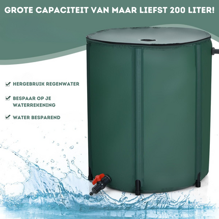 Trendmix 200 L Opvouwbare Regenwatertank/ Regenton - PVC met Aftapkraan en Filter  - Groen