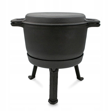 Meyerhoff 2-in-1 Outdoor Dutch Oven Gietijzeren Ketel / Pan 10L met deksel als braadpan - Kampvuur Jachtketel