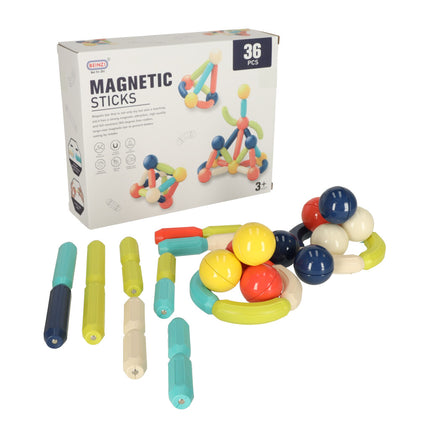 36 Delige Magnetische Staafjes Bouwset - Constructiespeelgoed - STEM Speelgoed - Montessori Speelgoed - Magnetische Bouwblokken - Educatief Speelgoed - Vanaf 3 Jaar