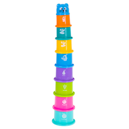 Educatieve Stapeltoren Kopjes - Toren - Piramide - Cijfers en Fruit - Stacking Cups - Stapelbekers Kinderspeelgoed - Multi-color