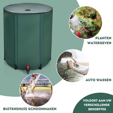 Trendmix 200 L Opvouwbare Regenwatertank/ Regenton - PVC met Aftapkraan en Filter  - Groen