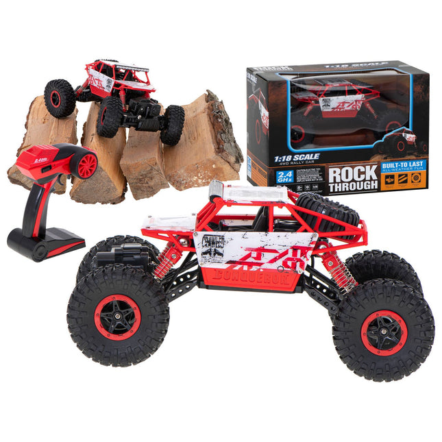 RC Voertuig Rock Crawler - RC Auto - 2.4 Ghz - 1:18 - Rood - Bestuurbare auto - Radiografisch Bestuurbare Auto - 4WD