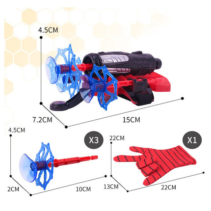 Spidey Web Shooter Handschoen met 3 Pijltjes - Spider Speelgoed Handschoen Launcer - 3 Darts met Zuignap