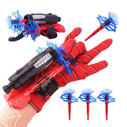 Spidey Web Shooter Handschoen met 3 Pijltjes - Spider Speelgoed Handschoen Launcer - 3 Darts met Zuignap