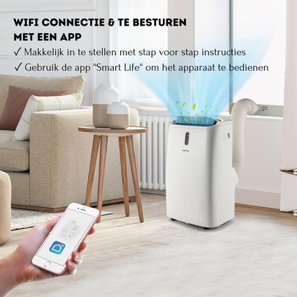 Costway 5-in-1 Mobiele Airco 16000 BTU met WIFI Bediening - Luchtontvochtiger Met Afstandsbediening - Verwarmen & Koelen - Ruimtes Tot 45m²