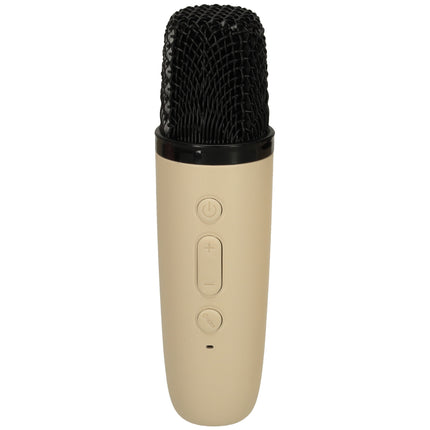 Karaoke Set Met Microfoon - Draagbare Bluetooth USB LED Luidspreker - KaraokeSet - Muziekspeler - Beige