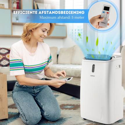 Costway 5-in-1 Mobiele Airco 16000 BTU met WIFI Bediening - Luchtontvochtiger Met Afstandsbediening - Verwarmen & Koelen - Ruimtes Tot 45m²