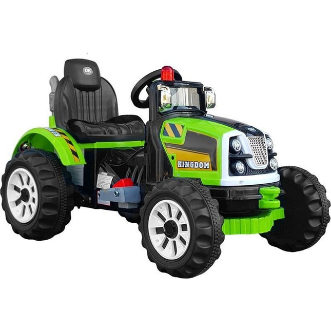 Kingdom elektrische tractor voor kinderen groen - 2 - 5km/h - 106 cm x 61 cm x 64 cm - accu voertuig voor kinderen