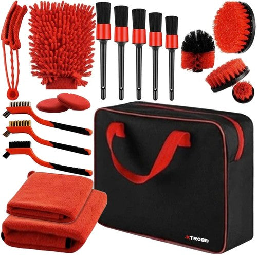 Xtrobb Complete Auto Detailing Set / Kit - 19-Delig - Voor Perfecte Autoverzorging -Inclusief Opberg Etui