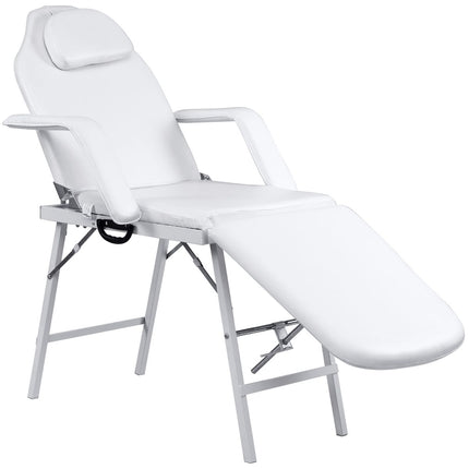 Costway Opvouwbare Cosmetische Behandelstoel 225 kg Draagvermogen Wit - Massagestoel Inclusief Draagtas - 182 x 77,5 x 68 cm