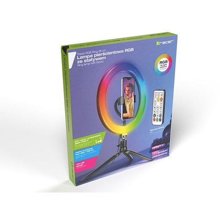 LED Ringlamp met Tripod 26 cm RGB verlichting en verschillende kleuren 9cm hoogte