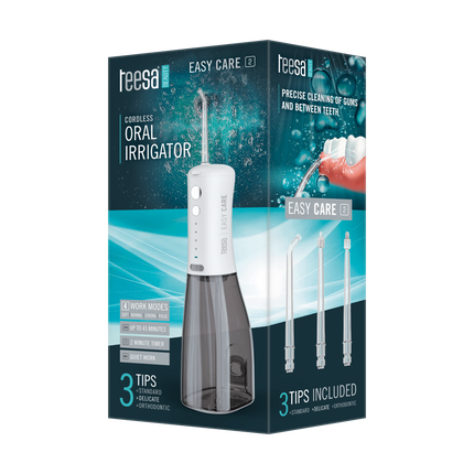 Teesa Easy Care 2 Draadloze Tandheelkundige Irrigator Met 3 Opzetstukken - Waterflosser - Mond Douche - Oplaadbaar en Draagbaar  - Zwart