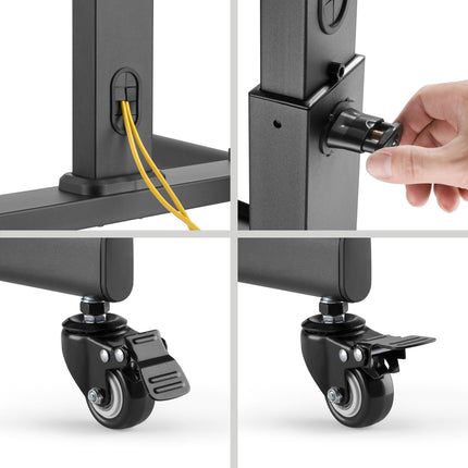 Cabletech Verrijdbare TV Standaard statief - Draaibaar - Hoogte instelbaar - Televisiebeugel - 32- 55 inch - max belastbaar gewicht 35Kg