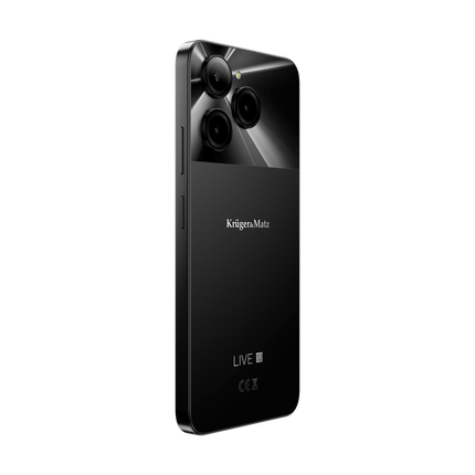 Kruger & Matz LIVE 12 Smartphone 6,74" 256 GB - 5G Android 14 - Inclusief Hoesje En Screenprotector - 5000 mAh-batterij - Zwart