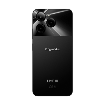 Kruger & Matz LIVE 12 Smartphone 6,74" 256 GB - 5G Android 14 - Inclusief Hoesje En Screenprotector - 5000 mAh-batterij - Zwart