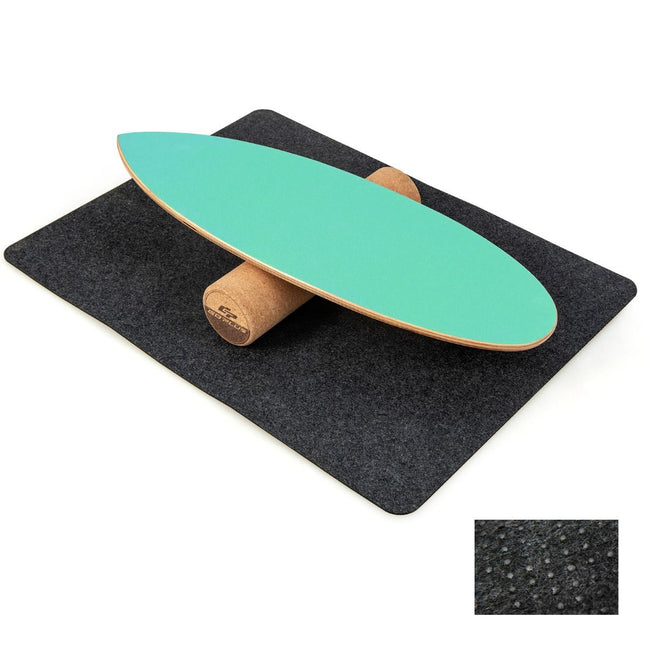 Costway Balance Board Houten Balans Trainer Trickboard - Incl. Kurkrol En Viltmat - Maximale Draaggewicht 227kg - Balansbord Met 8 Geperste Houtlagen