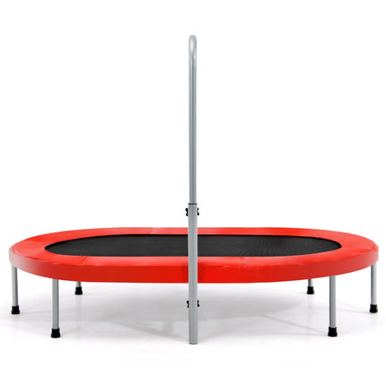 Costway XL Dubbele Fitness Trampoline voor 2 personen - 150 kg belasting - Opvouwbare Mini Trampoline Met Verstelbare Leuning - Voor volwassenen en kinderen - 154 x 89 x 92-132 cm - Rood