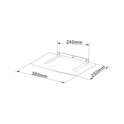 Cabletech Wandplank Voor Decorders / Dvd / Blu-ray-spelers / Gameconsoles - Gehard Glas - Max belastbaar gewicht 10Kg - Zwart