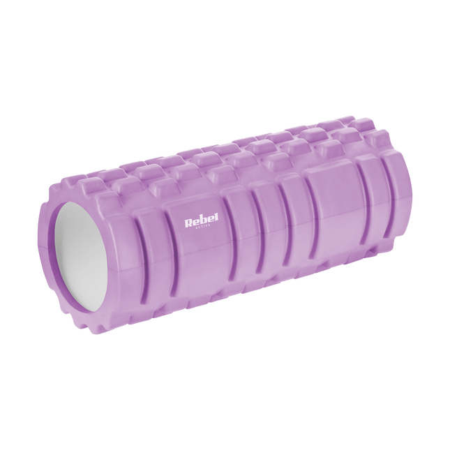 Rebel Active Foam Massagerol Met Triggerpoint Yoga 14 x 33cm - EVA Materiaal Foamroller Fitness Massage Roller Paars