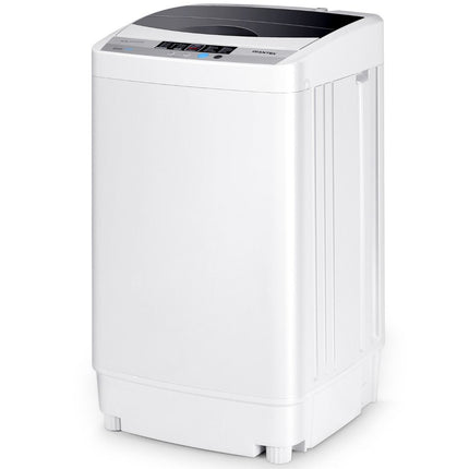 Costway Volautomatische Mini Wasmachine met Pomp, Display en centrifuge 4,5 kg - Mini Camping Wasmachine  -  Grijs 50 × 50 × 85 cm