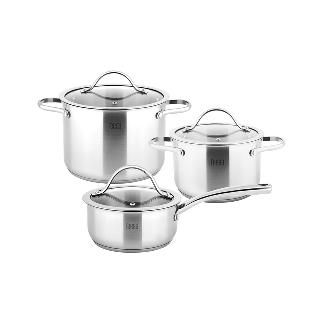 Teesa 6-delige Pannenset RVS Cook Expert Master - TSA0141 - RVS