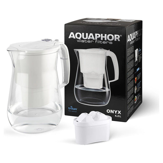 Aquaphor Waterfilterkan onyx 4.2 liter wit met wisselpatroon Maxfor+