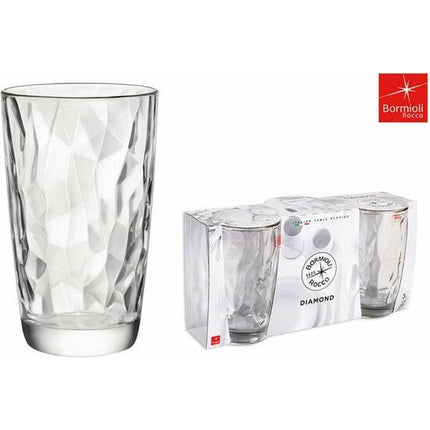 Bormioli Rocco Diamond serie longdrink glazen 470 ml 3 Stuks