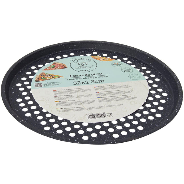 Meyerhoff Bakery pizzabakplaat / pizza bakvorm Ø 32 x 1,3 cm zwart marmer