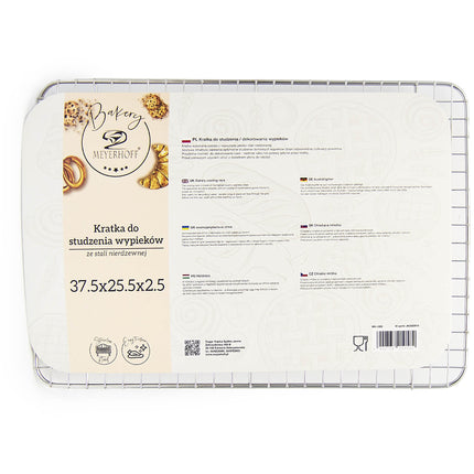 Meyerhoff Bakery RVS afkoelrek / taartrooster 37.5 x 25.5 x 2.5 cm zilverkleurig