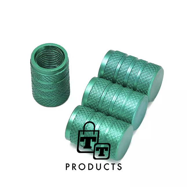 TT-products ventieldoppen 3-rings Green aluminium 4 stuks groen