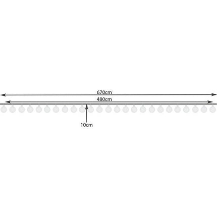 Tuinverlichting lichtslinger 6,7m op zonne-energie 50 LED - met 8 Standen - IP65 - solar - mulit-color