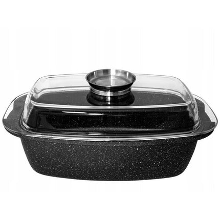 Meyerhoff aluminium braadpan met glazen deksel en aromatizer 6L MH-D15 zwart