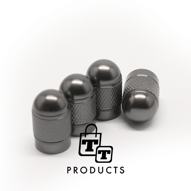 TT-products ventieldoppen Grey Bullets aluminium 4 stuks grijs