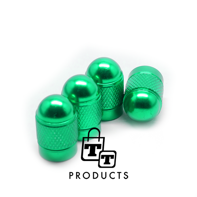 TT-products ventieldoppen Green Bullets aluminium 4 stuks groen